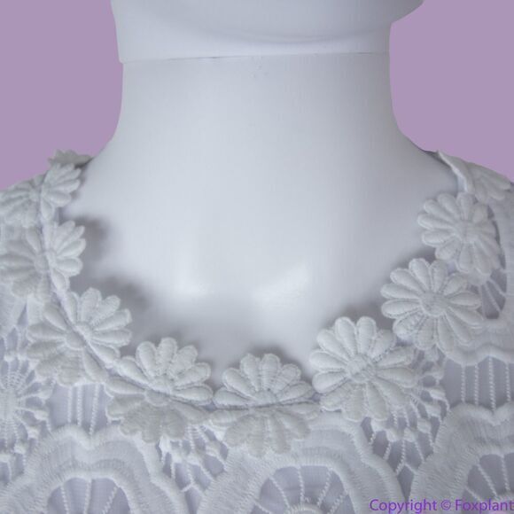 NEW Eloquii white Lace Wide Leg long sleeves Jumpsuit, women's size 24 - Picture 12 of 16